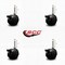 Service Caster 2'' Black Metal Hood Twin Caster with Brake Nylon Wheel 3/8 Thread Stem, 4PK SCC-TS02S50D-NYS-FB-B-381615-4 - alternate 4